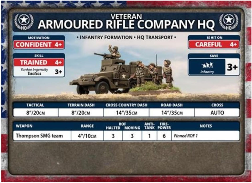 Flames of War American Armoured Rifle Company HQ (Late War, UBX74)