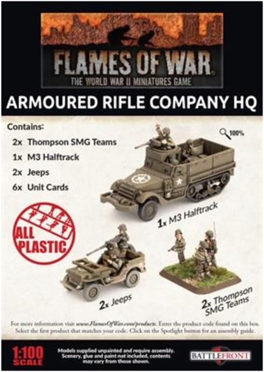 Flames of War American Armoured Rifle Company HQ (Late War, UBX74)