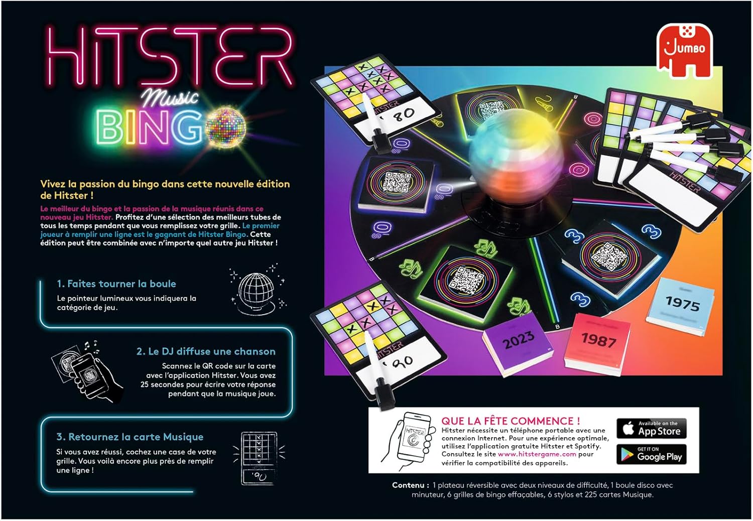 Hitster Bingo - Bordspel - Stemmingsspel - Muziekbordspel - Volwassenen - Herontdek 100 jaar muzikale hits - om met familie en vrienden te spelen - 2 tot 10 spelers - vanaf 16 jaar
