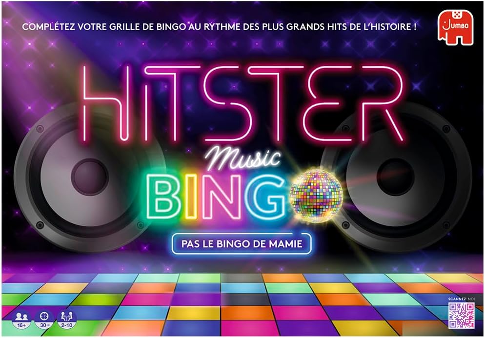 Hitster Bingo - Bordspel - Stemmingsspel - Muziekbordspel - Volwassenen - Herontdek 100 jaar muzikale hits - om met familie en vrienden te spelen - 2 tot 10 spelers - vanaf 16 jaar