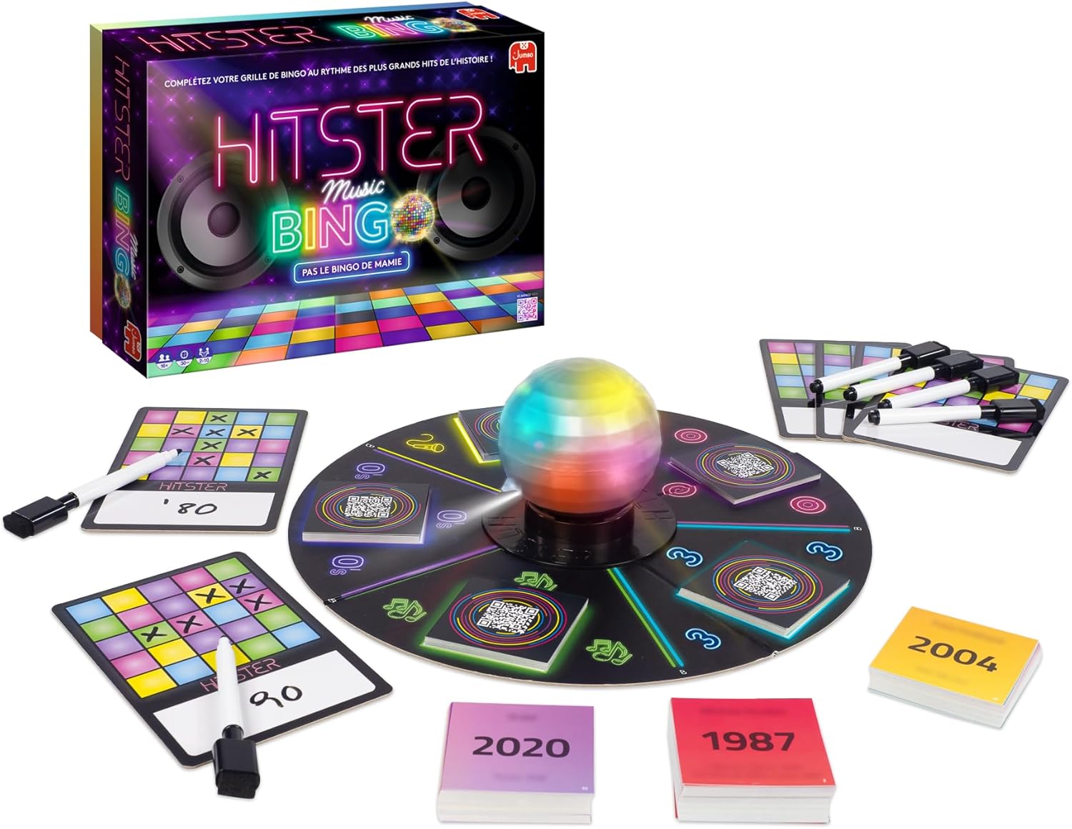 Hitster Bingo - Bordspel - Stemmingsspel - Muziekbordspel - Volwassenen - Herontdek 100 jaar muzikale hits - om met familie en vrienden te spelen - 2 tot 10 spelers - vanaf 16 jaar