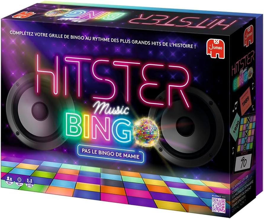Hitster Bingo - Bordspel - Stemmingsspel - Muziekbordspel - Volwassenen - Herontdek 100 jaar muzikale hits - om met familie en vrienden te spelen - 2 tot 10 spelers - vanaf 16 jaar