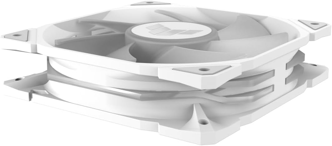 ASUS TUF Gaming TR120 ARGB Triple Pack White Edition 120mm Fans (28mm Frame, 3.3mm High Static Pressure H2O, Dual Layer LED Matrix, Aura Sync, PWM Fan Control