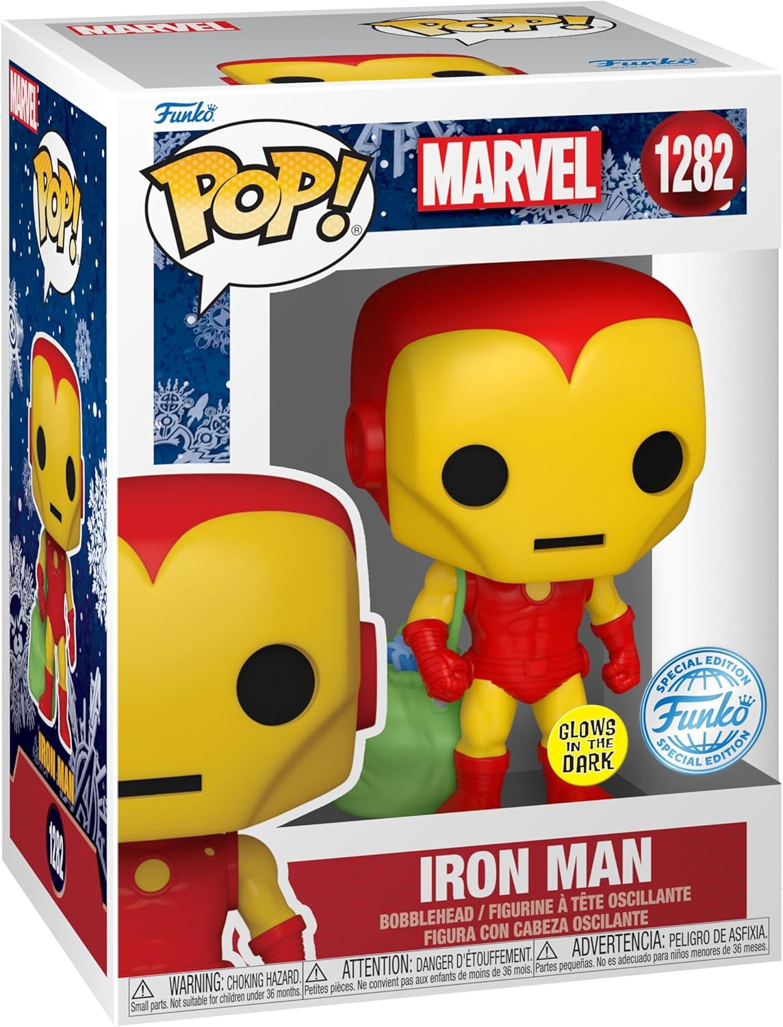 Funko POP! & Tee: Marvel - Holiday Iron Man - Glow In the Dark - Medium - T-Shirt - Clothes With Collectable Vinyl Figure - Gift Idea - Toys and Short Sleeve Top for Adults Unisex Men and Women