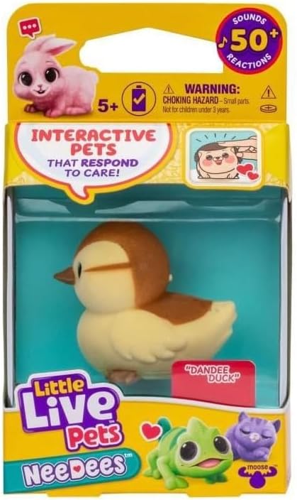 Lil' Needees Elk Toy Small Live Pets Interactive Pocket Animals with Sounds and Reactions