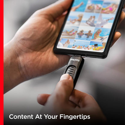 SanDisk 128GB Ultra Slider USB Type-C flash drive, USB stick, memory stick with fast performance, up to 400 MB/s read speeds, USB 3.2 Gen 1, retractable connector, keyring, Black