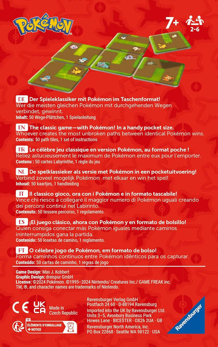 Ravensburger 22579 Pokemon Gifts-Labyrinth Connect Family Card Games for Adults and Kids Age 7 Years Up-2 to 6 Players-2024, Multicolour, One Size