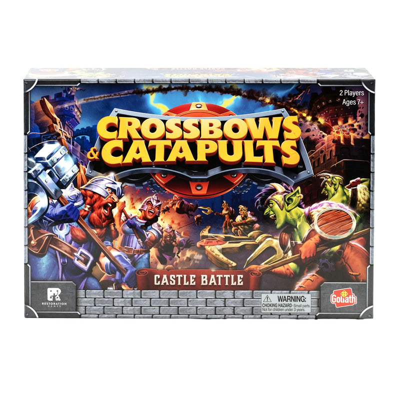 Goliath Games: Crossbows & Catapults - Castle Battle | Legendary Builds & Epic Destruction! | Retro Strategy Board Game | For 2 Players Ages 7+