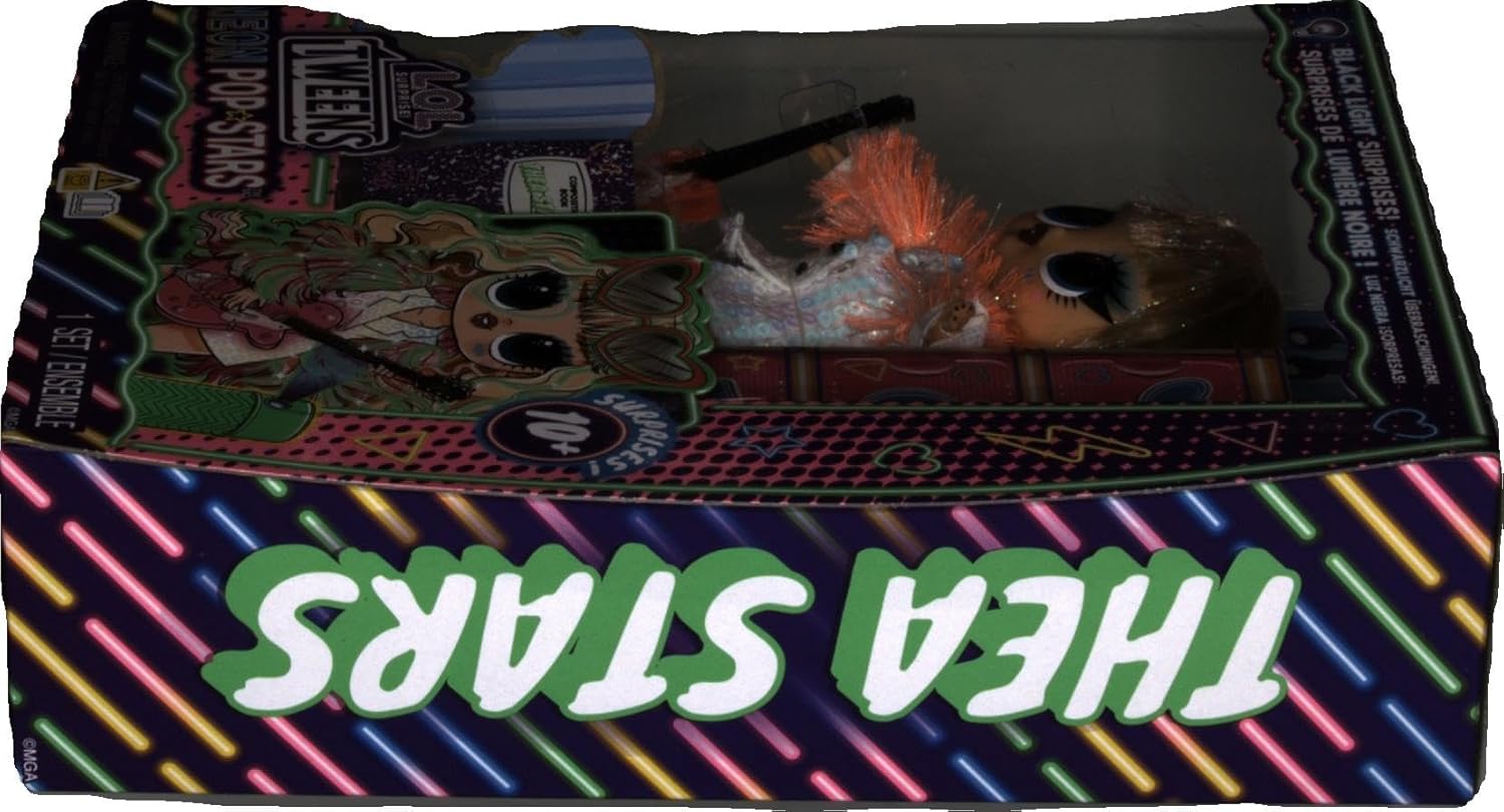 L.O.L. Surprise! Tweens Neon Pop Stars - Thea Stars - 1 Fashion Doll, with Backlight Surprises and 10+ Pop Star Fashions and Accessories Including Her Hot Pink Guitar, Ideal Present for Kids Ages 4+