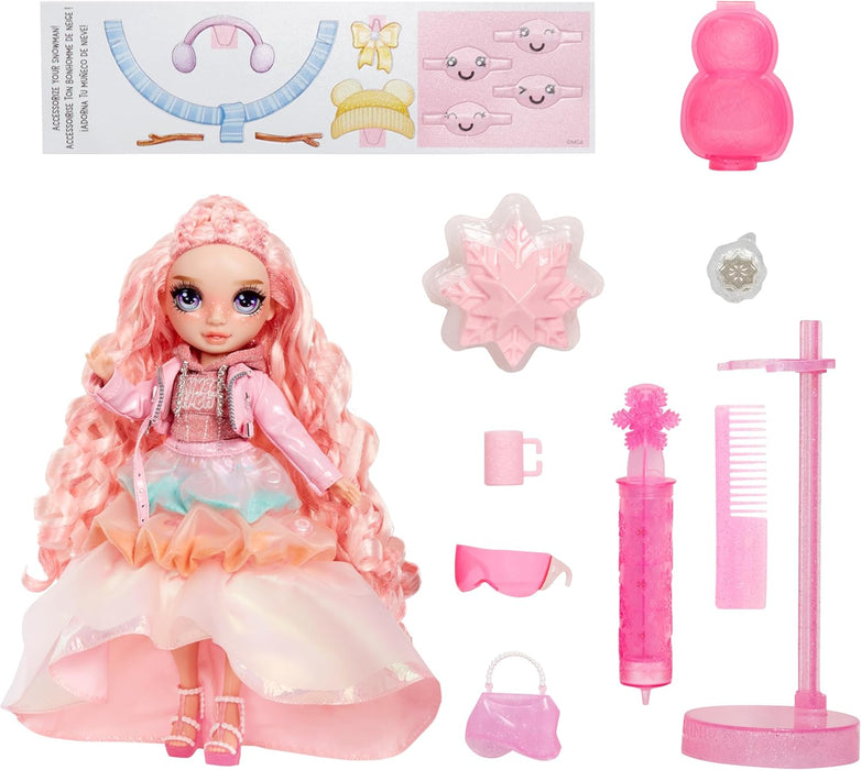 Rainbow High Winter Wonderland - Bella (Pink) - 28 cm Fashion Doll, With Hidden Magic Snow That Puffs Up with Water, Comes with A Snowman Kit, Suitable For Kids Ages 4-12 Years Old and Collectors