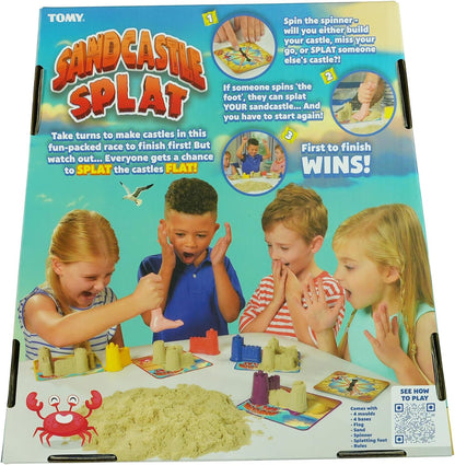 TOMY Sandcastle Splat - The Sand Splatting, Castle Building Race Board Game - Suitable for 2-4 Players Ages 5+ Years Old
