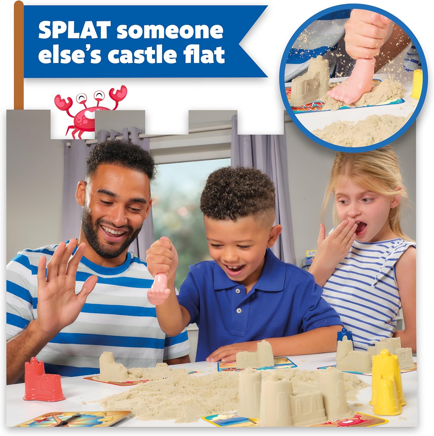 TOMY Sandcastle Splat - The Sand Splatting, Castle Building Race Board Game - Suitable for 2-4 Players Ages 5+ Years Old