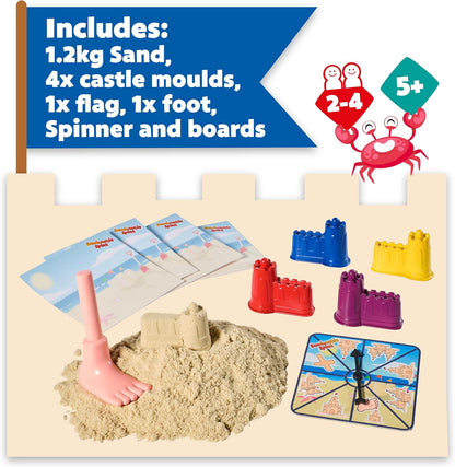 TOMY Sandcastle Splat - The Sand Splatting, Castle Building Race Board Game - Suitable for 2-4 Players Ages 5+ Years Old
