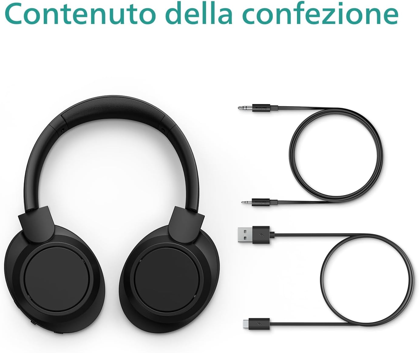 Philips TAH6509BK/00 Cuffie Bluetooth wireless Over-Ear con cancellazione del rumore - qualità superiore della chiamata, assistente vocale compatibile con 70 ore di tempo di riproduzione - Nero, 2024