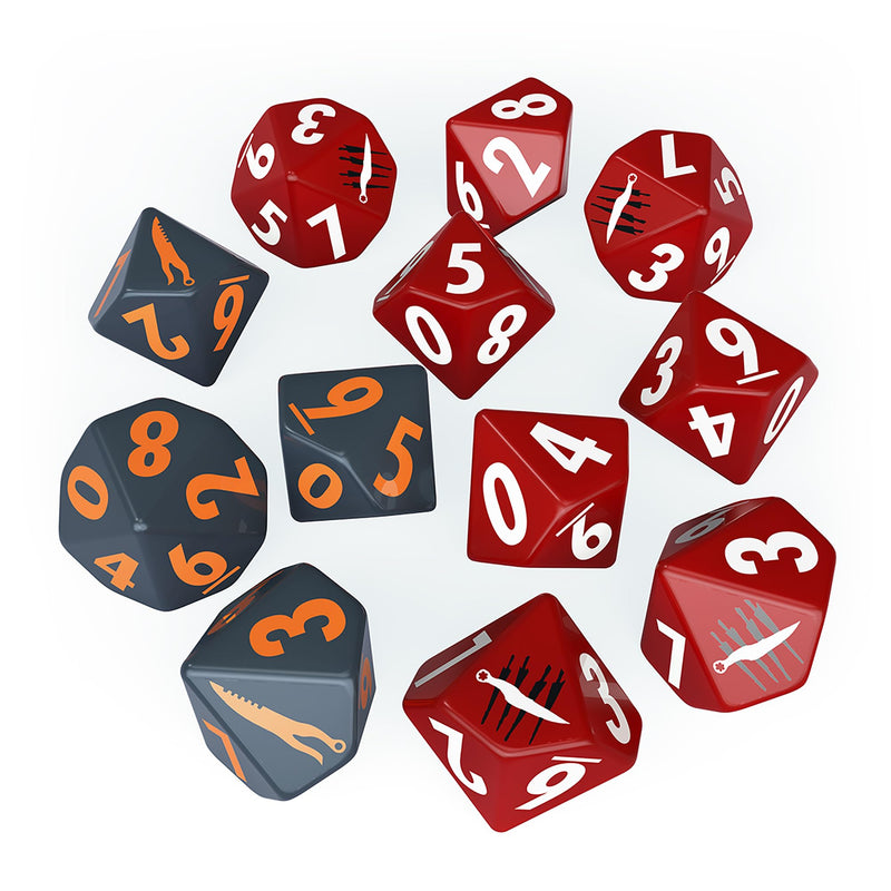 Modiphius Entertainment: Fallout Factions: Juego de dados – The Disciples – 12 dados grabados, accesorio de juego de miniaturas de mesa, con licencia oficial