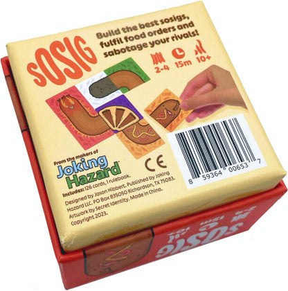 Joking Hazard Sosig Card Game - 120+ Family-Friendly Cards for Kids & Adults, Build the Tastiest Sosig with Fun & Strategy, Includes Mystery Meat Sabotage Cards & Goal Cards