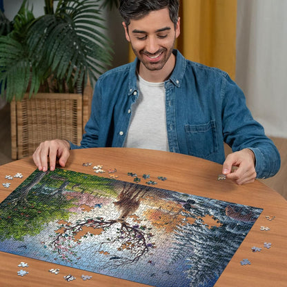 Ravensburger Puzzle 12001088 - Der magische Hirsch und die vier Jahreszeiten - 1000 Teile Puzzle für Erwachsene und Kinder ab 14 Jahren, Tier-Puzzle Hirsch