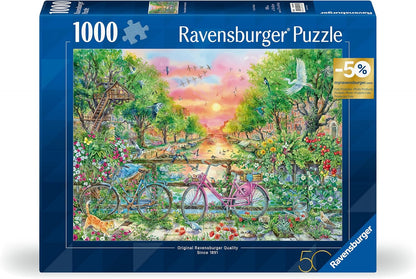 Ravensburger Puzzle 12001089 - Verträumte Fahrräder in Amsterdam - 1000 Teile Puzzle für Erwachsene und Kinder ab 14 Jahren, Stadt-Puzzle Amsterdam