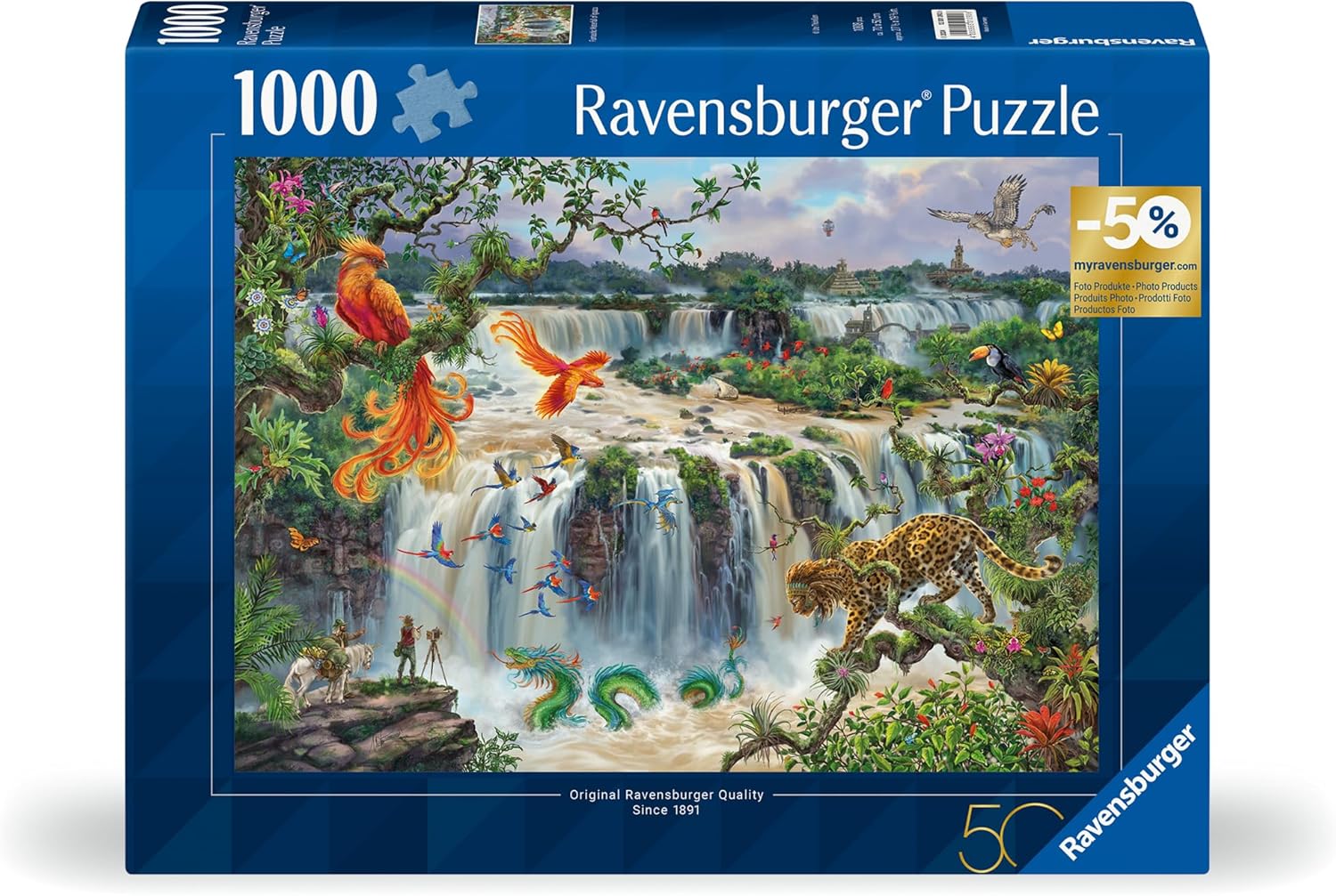Ravensburger 12001090 - Fantastic waterfall Iguazu - puzzle 1000 pezzi – puzzle adulti e ragazzi da 14 anni, puzzle natura, puzzle paesaggio