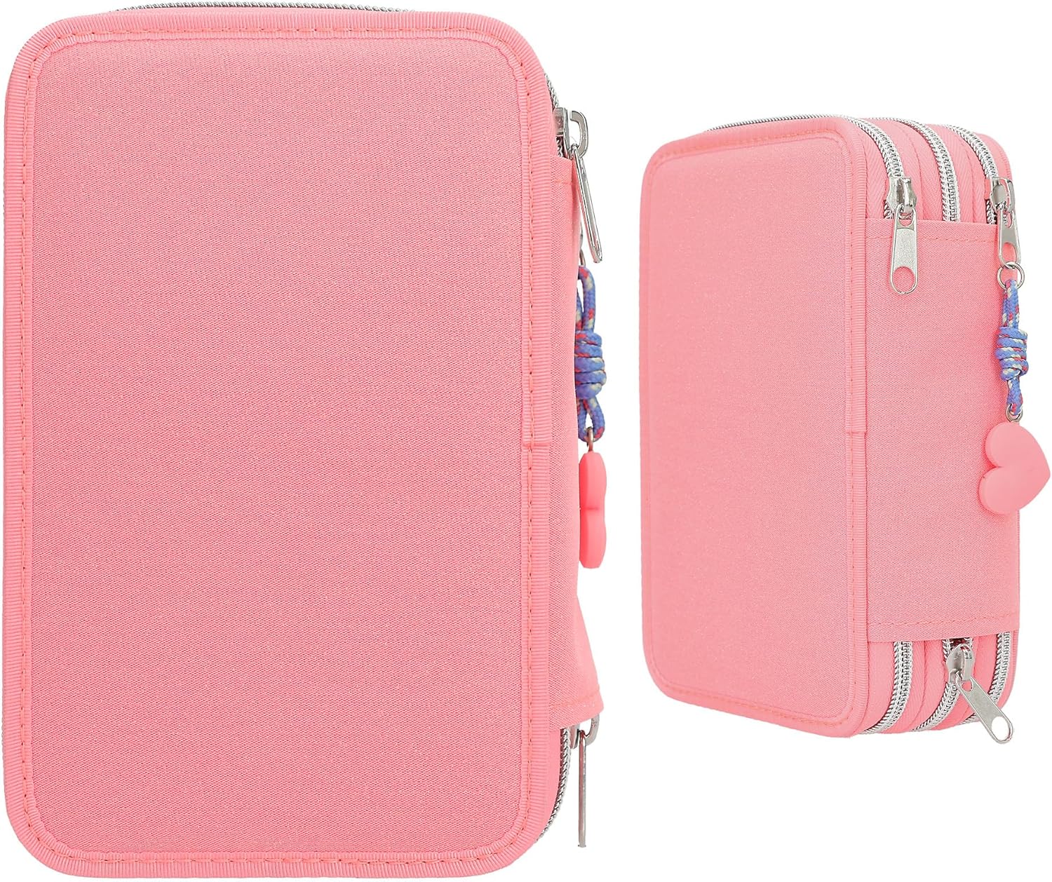Depesche TOPModel 12950 Filled 3-Compartment Pencil Case in Pink, with Model Motif and Reversible Sequins, Pencil Case with Colouring Pencils, Ruler, Scissors and Much More