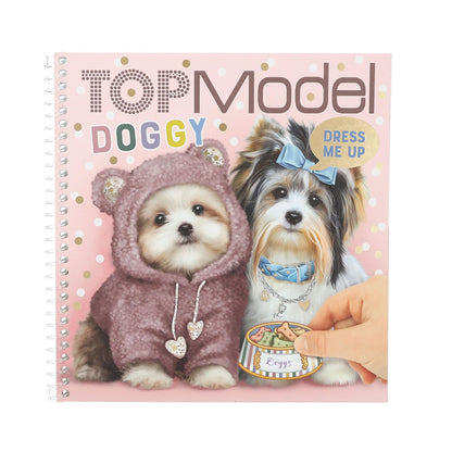 Depesche 12966 TOPModel Doggy - Dress Me Up Stickerbuch mit 24 Seiten vorgedruckter Hunde Motive zum Selbstgestalten, inkl. 11 Stickerbogen