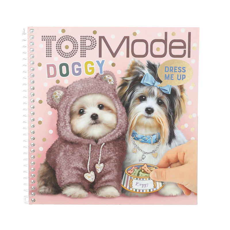Depesche 12966 TOPModel Doggy - Dress Me Up Stickerbuch mit 24 Seiten vorgedruckter Hunde Motive zum Selbstgestalten, inkl. 11 Stickerbogen