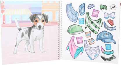 Depesche 12966 TOPModel Doggy - Dress Me Up Stickerbuch mit 24 Seiten vorgedruckter Hunde Motive zum Selbstgestalten, inkl. 11 Stickerbogen