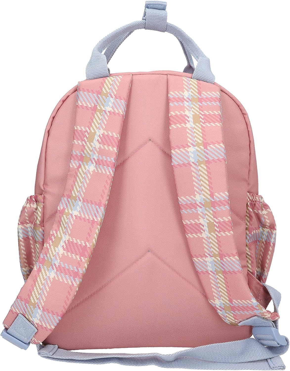 Depesche 13012 TOPModel Team Teddy Backpack in Pink, Beige and Blue, with Model Motif and Pendant, Bag with Adjustable Straps and Thermal Compartment, Multicoloured, Standard Size