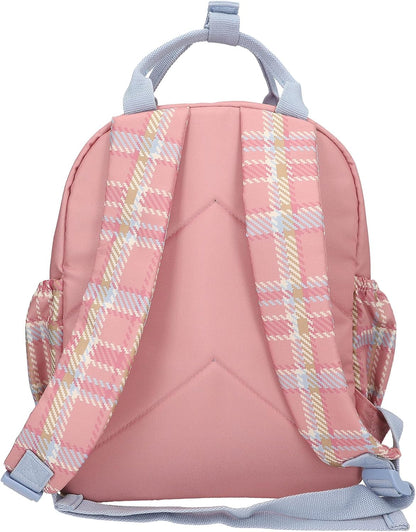 Depesche 13012 TOPModel Team Teddy Backpack in Pink, Beige and Blue, with Model Motif and Pendant, Bag with Adjustable Straps and Thermal Compartment, Multicoloured, Standard Size