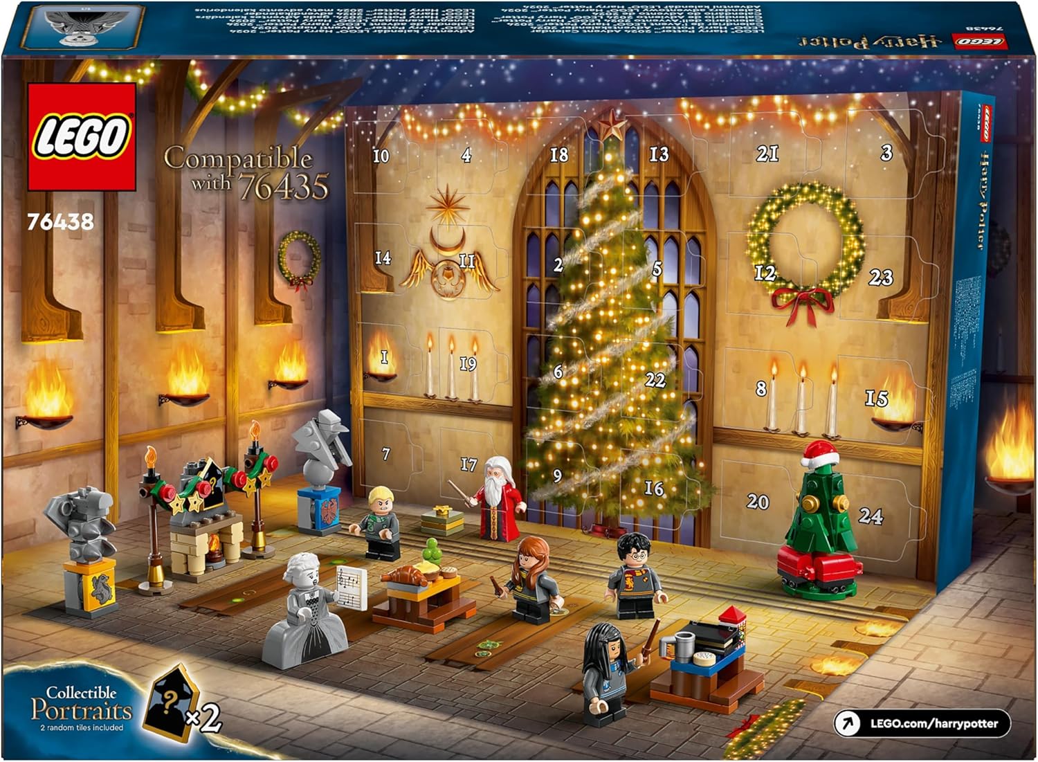 LEGO Harry Potter Advent Calendar 2024, Hogwarts Fantasy Toy for Kids, Includes 7 Minifigures and 16 Mini Builds, Christmas Countdown Treat, Gift for 7 Plus Year Old Girls, Boys and Fans 76438