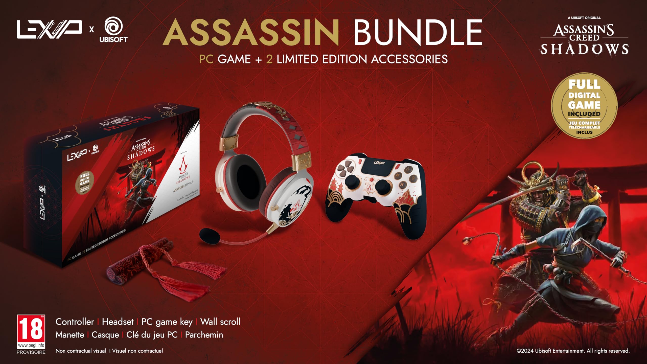 Lexip X Ubisoft Assassin's Creed Shadows Assassin Box - PC Game, Headset & Controller