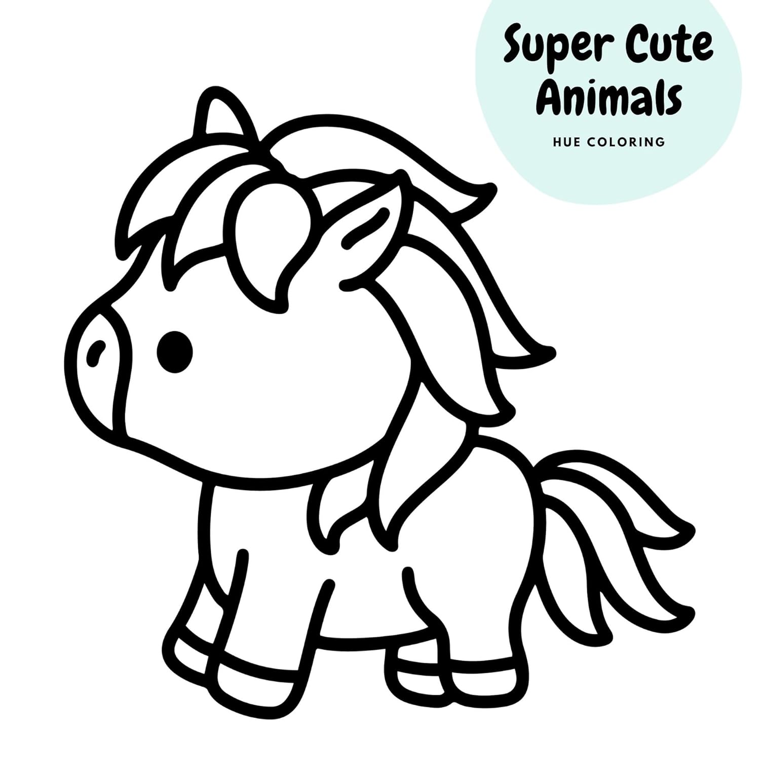 Super Cute Animals Bold and Easy Coloring Book