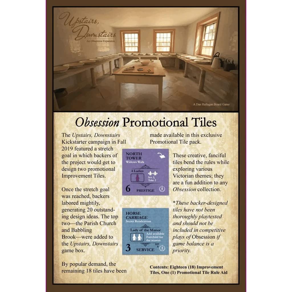 TOMENGBEIAABBCC Aeiniwer XGATML Ardour Van Promotional Improvement Tiles (Obsession Board Game Expansion