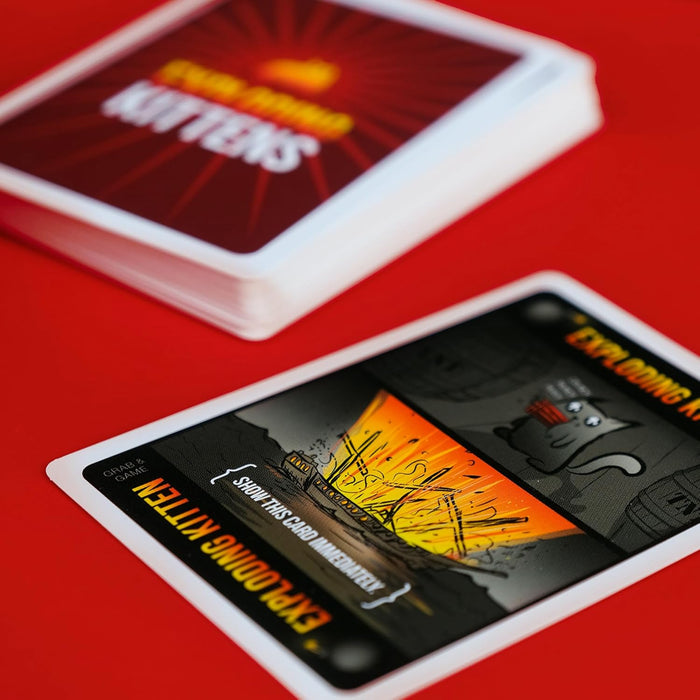 Exploding Kittens Grab & Game - Card Game for Families - Fast-Paced, Easy-to-Learn Game with Hilarious Original Artwork by The Oatmeal Creator, Ages 7+ (2-4 Players, 42 Cards