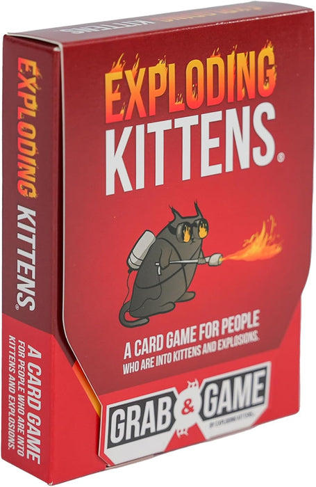 Exploding Kittens Grab & Game - Card Game for Families - Fast-Paced, Easy-to-Learn Game with Hilarious Original Artwork by The Oatmeal Creator, Ages 7+ (2-4 Players, 42 Cards
