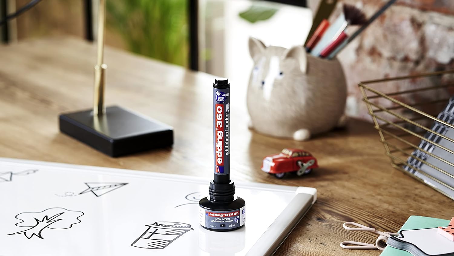 edding 360 whiteboard marker - black - 50 whiteboard pens - round nib 1,5-3 mm - whiteboard pen dry wipe - for whiteboards, flipcharts, pinboards, magnetic and memo boards - sketchnotes - refillable
