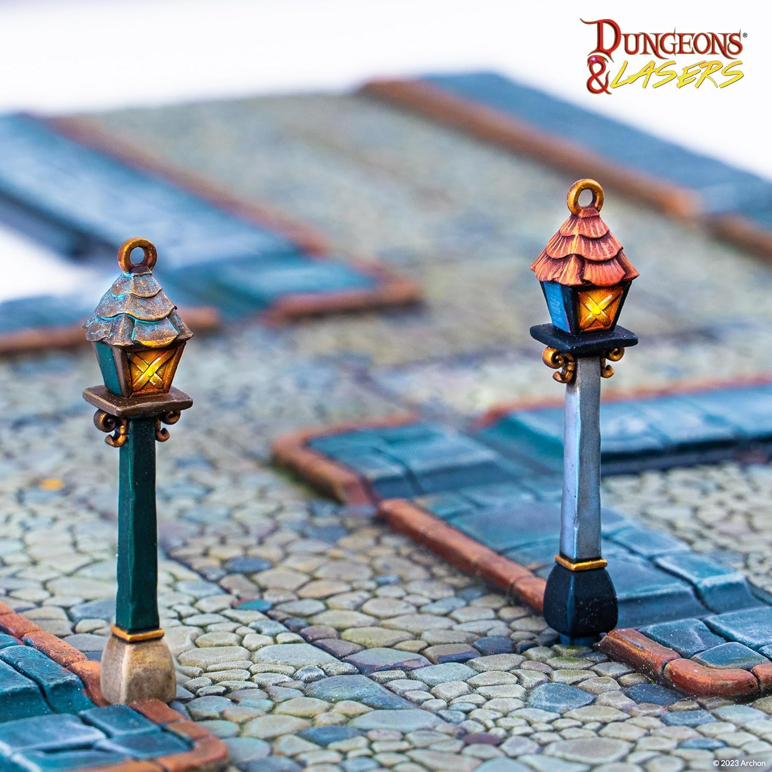 Archon Studio Dungeons & Lasers: City Streets Miniature Terrain – Unpainted Compatible with DND and Other Tabletop RPG Games