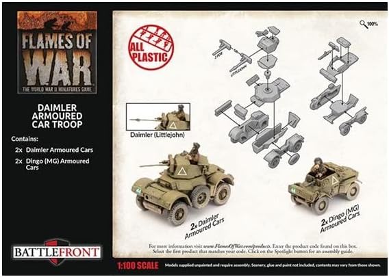 Flames of War -Daimler Armoured Car Troop - BBX61