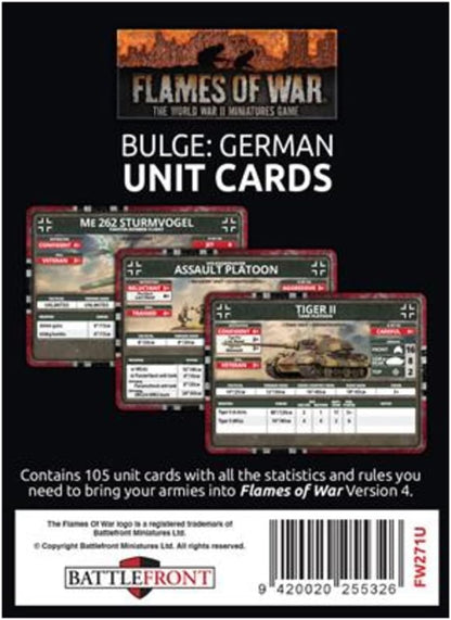 Bulge: Germans Unit Cards (105X Cards)