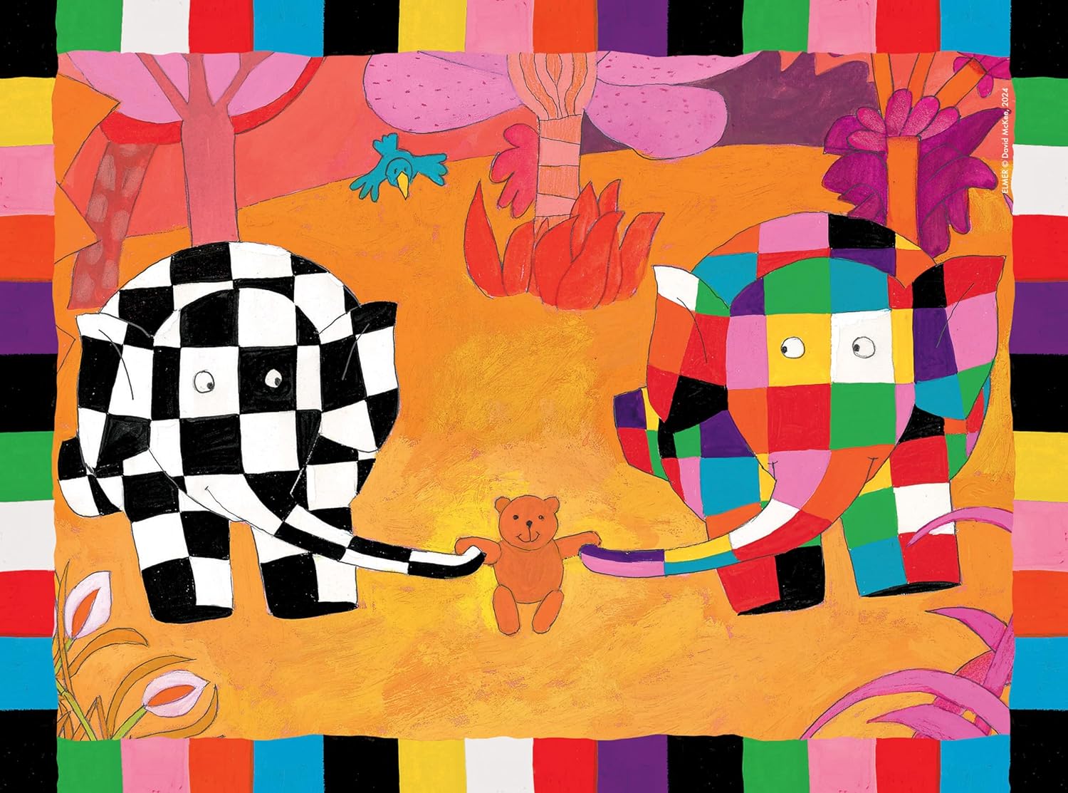 Ravensburger 12004061 Elmer Toy-4 in a Box Jigsaw Puzzles for Kids Age 3 Years Up-12, 16, 20, 24 Pieces, Multicolour, One Size
