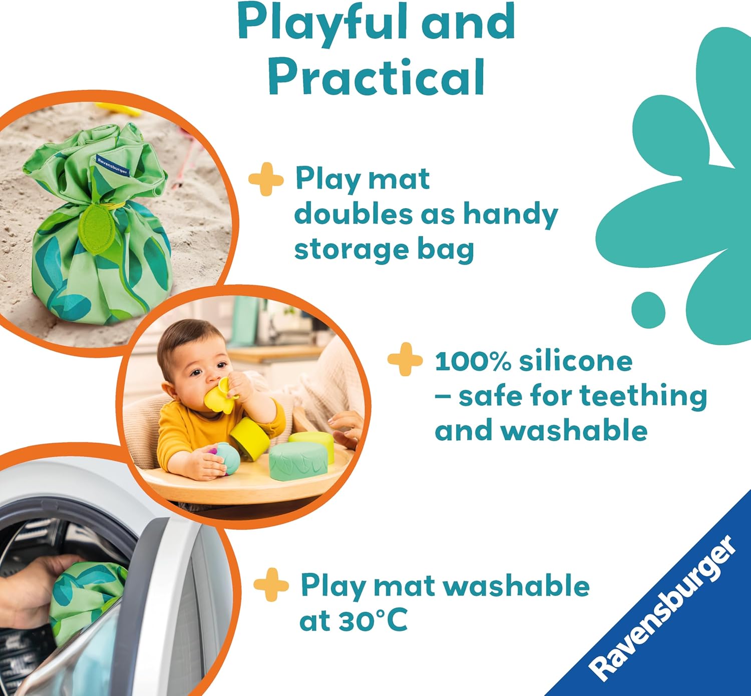 Ravensburger Play+ 3 in 1 Bird's Nest Stacking Cups - Baby Toys for 6 Months Up - Sensory Gifts for Toddlers