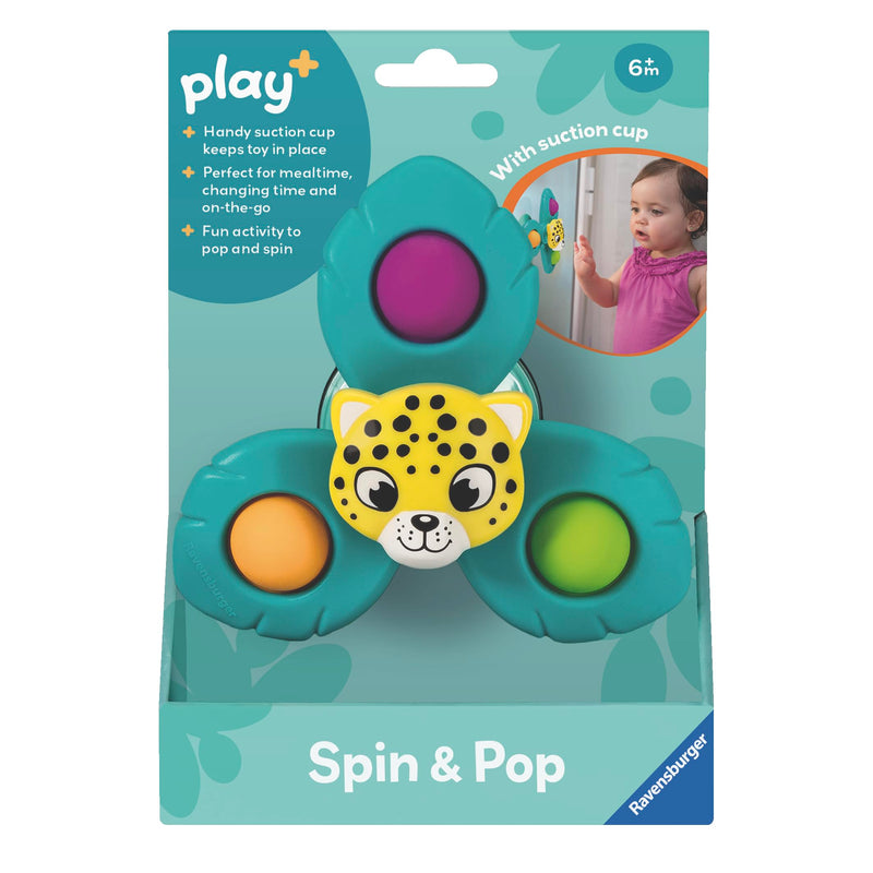 Ravensburger Play+ Spin & Pop Leopard - Infant Baby Toys 6 Months Up - Sensory Gifts for Toddlers