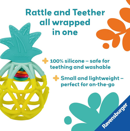 Ravensburger Play+ Pineapple Baby Rattle Teether - Sensory Development Toys for New Born - 0 Months