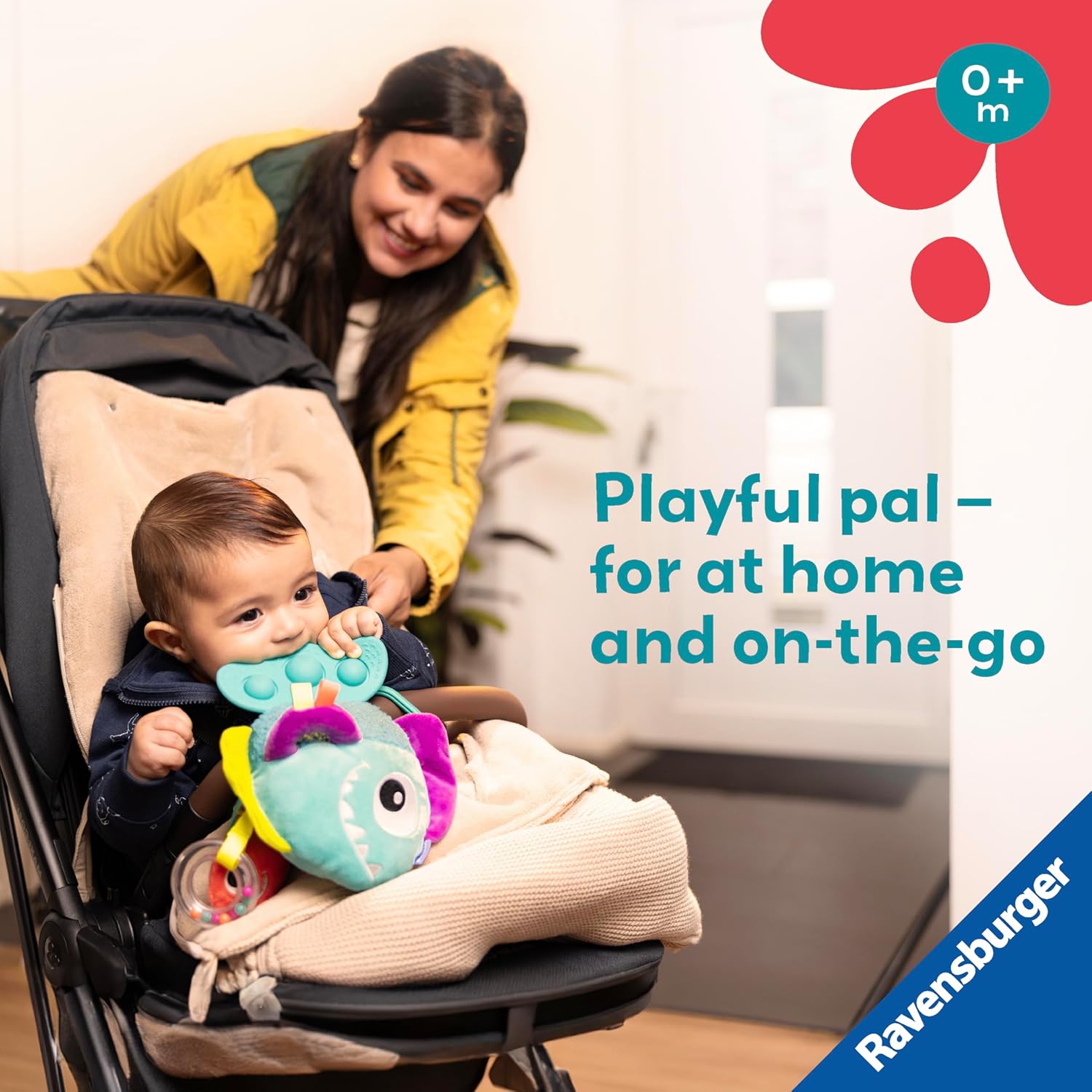Ravensburger Play+ Pop-it Blue Piranha - New Born Sensory & Development Baby Toys 0-6 Months - Infant Gifts