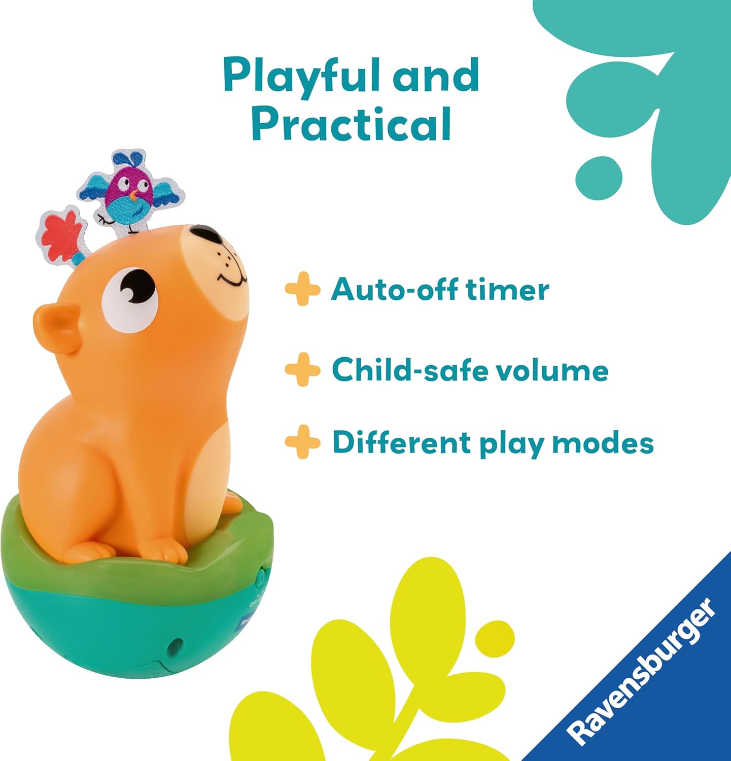 Ravensburger Play+ Push & Listen Roly Poly Capybara - Baby Infant & Toddler Toys - 6 Months Up