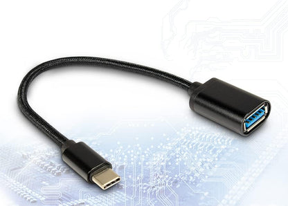 Inter-Tech Kabel USB 3.0 Type A (Buchse) auf Type C (Stecker), schwarz