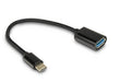 Inter-Tech Kabel USB 3.0 Type A (Buchse) auf Type C (Stecker), schwarz