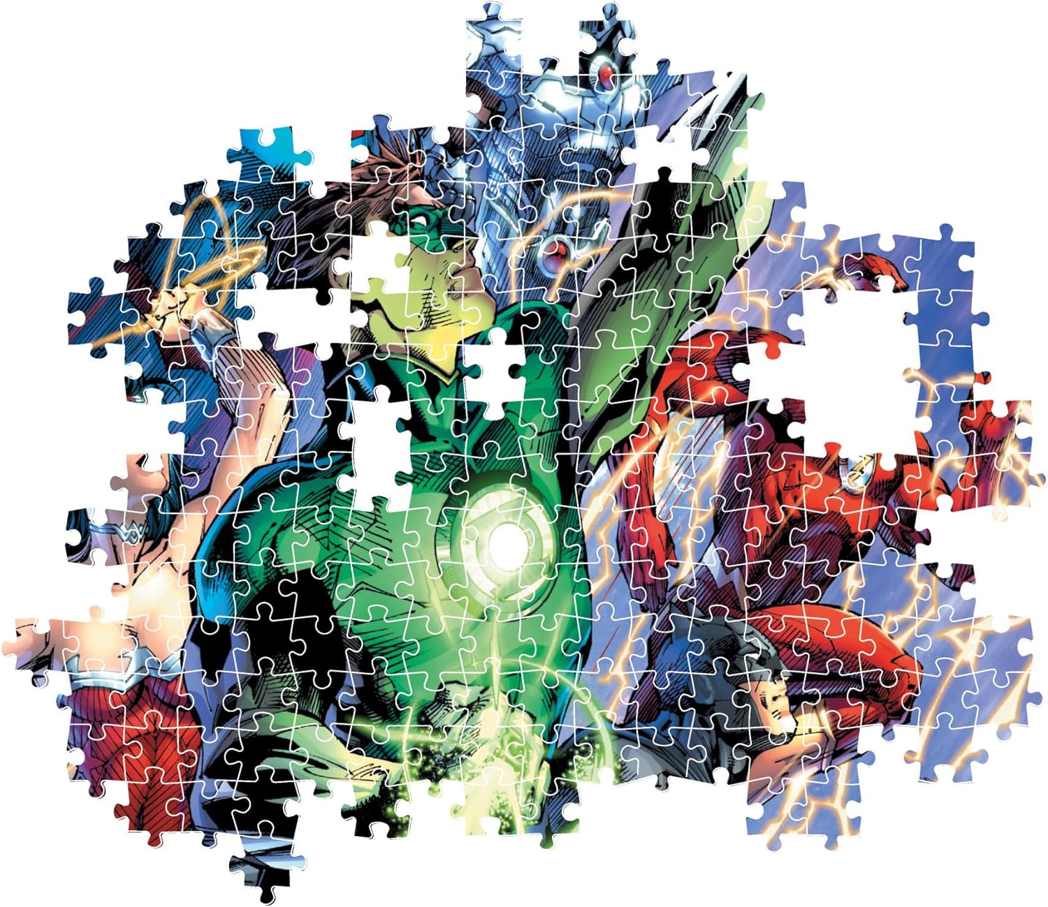 Clementoni 35532 Dc Comics Jigsaw, Justice League 500 Pieces-Poster Included, Puzzle for Adults 14-99 Years, Gift for Men/Women, Super Hero, Made in Italy, Multicolor