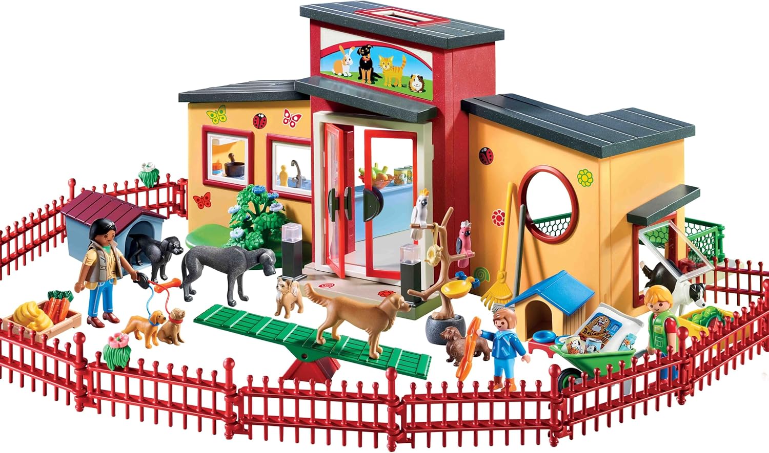 PLAYMOBIL MyLife 71599 Dierenpension, groot gastenverblijf met 10 dieren, geweldige verzorgingsaccessoires en schattige decoratiestickers, gedetailleerd speelgoed voor kinderen vanaf 4 jaar
