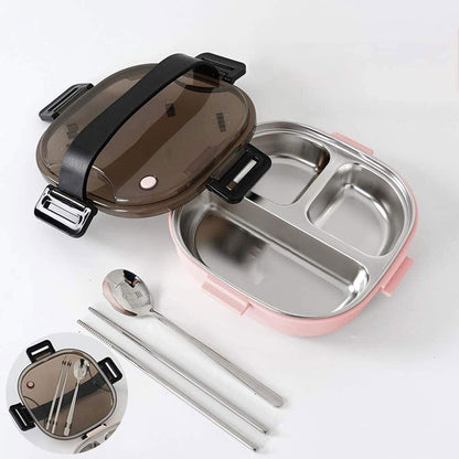 Houjiilollfh Lunchbox, Box منفصلة الفولاذ المقاوم للصدأ، صندوق الغداء محمول مقصورة العزل مع أدوات المائدة للطلاب عامل مكتب، BPA مانعة للتسرب مجانا للبالغين الاستمتاع بوجبة غداء ساخنة أثناء التنقل.